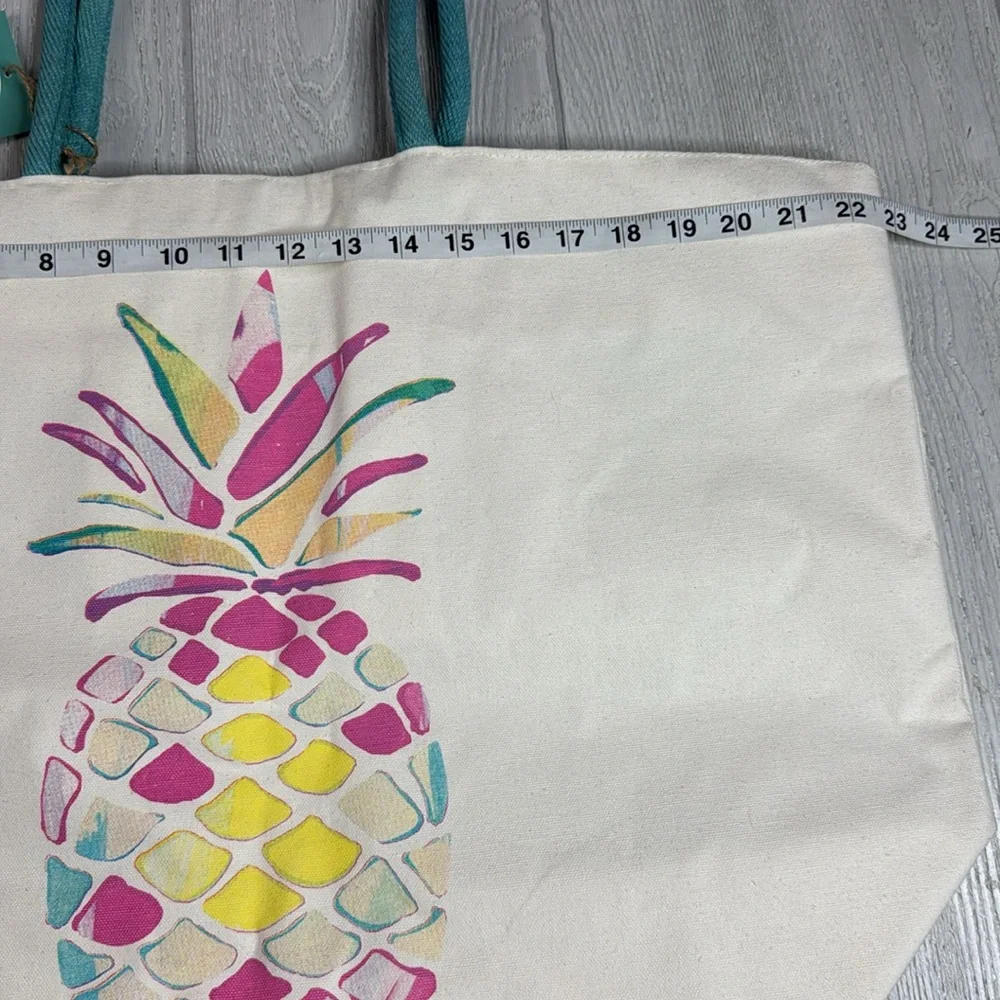 New X Large tote with zipper pouch , pineapple,